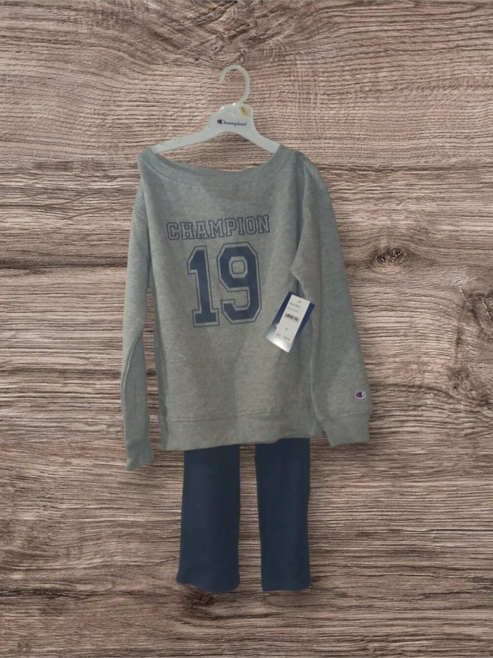 NWT Champion Girls 2-Piece Outfit Gray Heather Sweatshirt & Leggings Size 6X